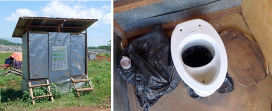 Urine Diversion Dehydration Toilets (UDDTs) at Ecoville. Source: Spuhler (2012)